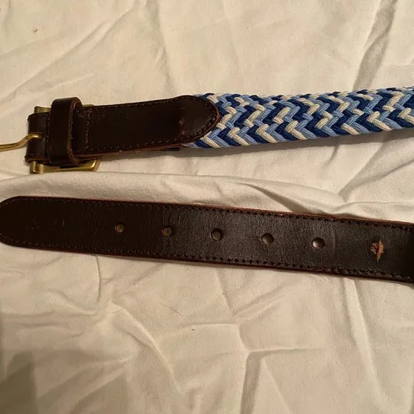SOLD Vineyard Vines Blue Woven Stretch Knit Belt - Picture 3 of 4